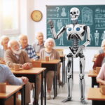 Robot teacher skeleton (AI-generated image)